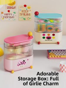 AMU·PIGGY | Rotary Organizer Girls Hair Accessories Box