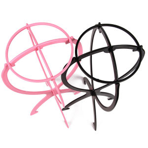 1Pcs Wig Stand Plastic Hat Display Wig Head Holders 17x36Cm Mannequin Stand Portable Folding Wig Stand Pink Hair Display Tools