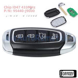4 Nút Điều Khiển Từ Xa Thông Minh Chìa Khóa Điện Tử 433MHz Chip ID47 Cho Xe Hyundai Kona Tương Thích Với Mã Phụ Tùng 95440-J9000 95440-J9001 95440-J9010