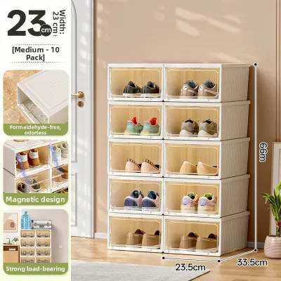XINGYOU | Transparent Foldable Plastic Reinforced Stackable Shoe Storage Box