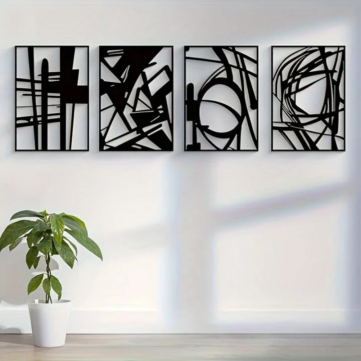 Abstract Single Line Metal Wall Art