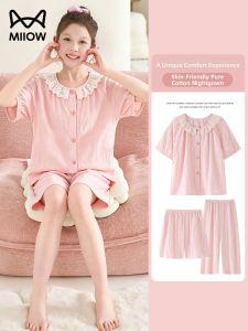 MiiOW | Cute Girls Summer Sleepwear Set Cloud Cotton