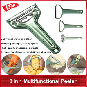 ชุดที่ปอกอเนกประสงค์ของเหล็กสแตนเลสข้าวโพดและช้อนขูดเมลอนของใช้ในครัวเรือนขูดอาวุธวิเศษเครื่องหั่นแบบสามในหนึ่งเดียว