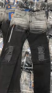 Quần jean nam rách gối vá đen dây kéo thời trang form chuẩn body chất bò vải dày co giãn thoáng mát mẫu mới Hót Trend