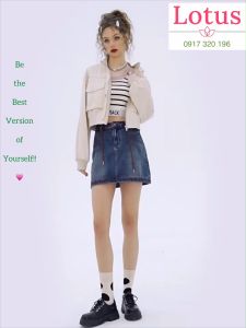 [Lotus] Chân Váy Jean Thiết Kế Đẹp/ Váy Jean Ngắn form Chữ A tôn dáng/ Váy Bò Denim Nhập Khẩu chất lượng tốt dễ phối đồ