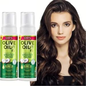 207ml Long-Lasting Anti-Frizz Hair Mousse Moisturizing Hair Foam with Olive Oil for Curly Hair Styling