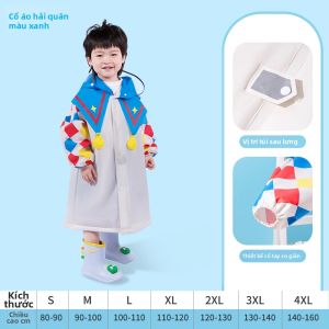 baomafanxi | Bộ Áo Mưa Chống Thấm Toàn Thân cho Bé Trai