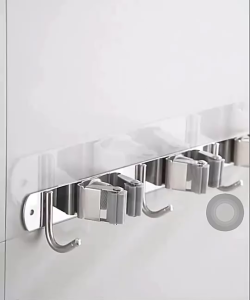 ราวตะขอ ที่แขวนไม้กวาด/เก็บไม้กวาด และตะขอไม้ถูพื้น ไม้ถูพื้น ปรับได้อัตโนมัติ สเตนเลส 304 อเนกประสงค์ แข็งแรงและทนทาน