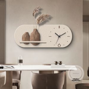 RUIBAHAO | Zen Style Decorative Wall Art with Clock Sandstone