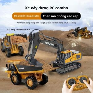 Xe Xúc Lật Điều Khiển Từ Xa 2.4G Mô Hình Xe RC Đồ Chơi Cho Trẻ Em Chất Liệu Hợp Kim Nhựa Chuyên Nghiệp Mô Phỏng Xe Công Trình Quà Tặng