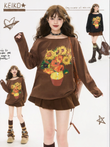 KEIKO | Áo Thun Dài Tay Phong Cách Nghệ Thuật