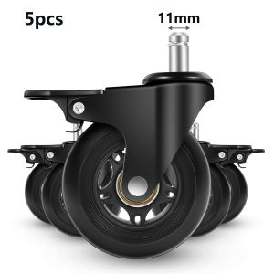 3/5 Pack Office Chair Casters 3" Lockable Heavy Duty Swivel Caster Replacements Smooth Rolling for Hardwood Floor Carpet