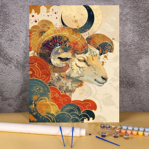 Coloring By Numbers Acrylic Painting Kit Animals Horse Tiger Fox Bear Snake Dragon Diy Paint By Number on Canvas Wall Decoration