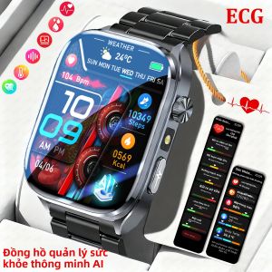Đồng Hồ Thông Minh ECG 2025 Mới Dành Cho Nam & Nữ Với Chức Năng Theo Dõi Axit Uric Huyết Áp & Oxy Trong Máu Gọi Bluetooth Đèn Pin LED Phân Tích Sức Khỏe