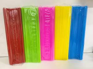 หลอดดูดน้ำ ยาวพิเศษ 33 เซนติเมตร (คละสี)