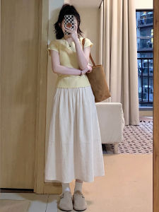 YAYANGREN | Summer New Style High Waist Flowing A-Line Linen Skirt