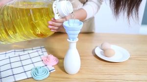 Phễu mini gấp gọn chiết rượu combo 3 phễu silicon đa năng chiết rượu dầu ăn nước mắm My Home DN213