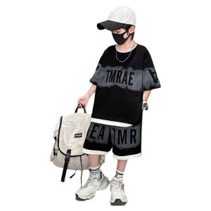 Bộ Đồ Thể Thao Mùa Hè Cho Bé Trai Tay Ngắn Thời Trang Hợp Thời Trang Bộ Đồ Hai Mảnh Vải Cotton Thoáng Khí Thoải Mái Cho Bé Trai