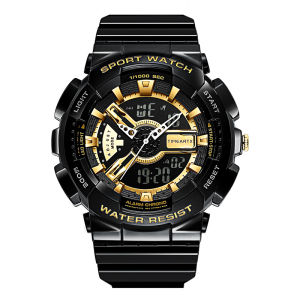 TIMEARTX | TIMEARTX Mens Watch Sports Chronograph LED Digital Dual Display Night Light High Quality Gift Wristwatch for Boyfriend