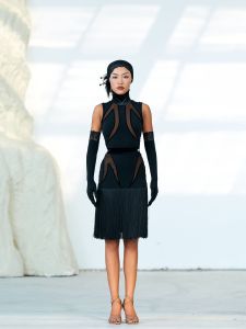 Latin Dance Skirt Womens Halter Tassel Mini Skirt Practice Uniform No Bottoming Pants Bodycon Dancewear for Rumba And Samba