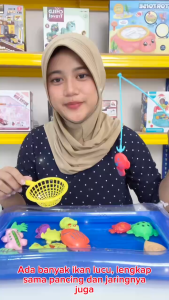 Mainan Anak BTC-0002 LETS GO FISHING Mainan Pancing Ikan Kolam Tiup Lengkap Jaring Pancing Lucu