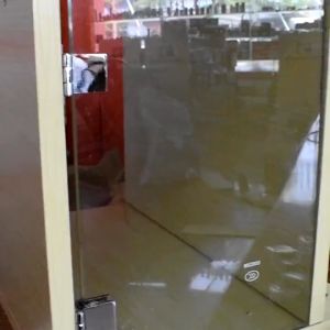 90°/180° Glass Door Hinge No Punch Display Cabinet Hinges Double Side Swivel Hinges