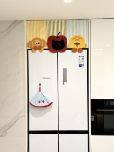 Kitchen Fridge Cover Curtain Dustproof Decorative Door Curtain No Drilling Required Modern Minimalist Style for Home Use