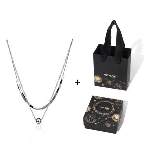 Double Layer Titanium Steel Non-Fading Lockbone Chain Necklace Womens Fashion Jewelry Accessory Fresh Outlined Couples Necklace