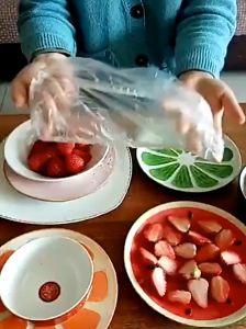 100pc Kantong Plastik Bungkus Makanan Food Grade 3QW745