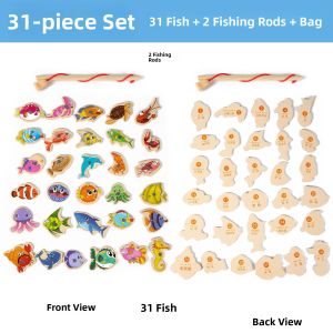 JIFANPAUL | Educational Wooden Magnetic Fishing Toy