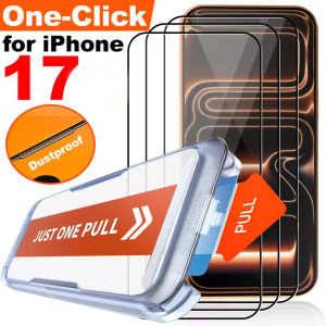 กระจกเทมเปอร์กันฝุ่น HD ระดับพรีเมียมสำหรับ IPhone17 17Pro สูงสุด17Pro ฟิล์มปกป้องหน้าจอกันรอยขีดข่วนติดตั้งง่าย