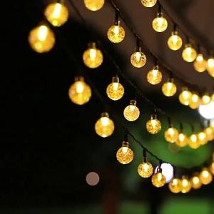 LED Solar String Lights Outdoor Crystal Ball String Light 8 Modes Lighting Solar Camping Lamp for Halloween Christmas Decoration