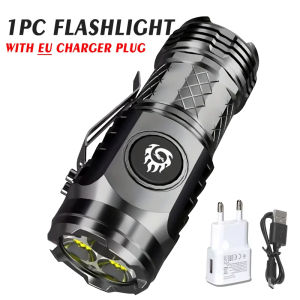 Powerful Super Bright Handheld Flashlight USB C Charging Waterproof Adjustable Brightness Torch for Camping Hiking Emergency