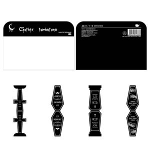 4 Chiếc Bookmark Hình Mộ Gothic Series Magnets Trang Trí Văn Phòng Phẩm Bằng Giấy Có Thể Gập Lại Để Giữ Trang