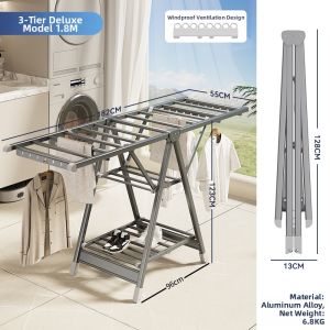 SHUHONG | Foldable Outdoor Wing Shaped Thickened Aluminum Alloy Clothes Drying Rack