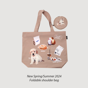 Waterproof Foldable Large Capacity Tote Bag Single Shoulder Original Design Clothing Fabric Shopping Bag Soft Polyester Material