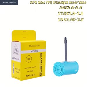 GUSTAVO MTB Bike TPU Ultralight Bicycle Inner Tube 26/27.5/29 X1.95-2.8C French Valve Length 45mm