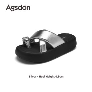 Agsdon | Womens Easy Slip-On Sandals with Thick Sole for Beach and Sport