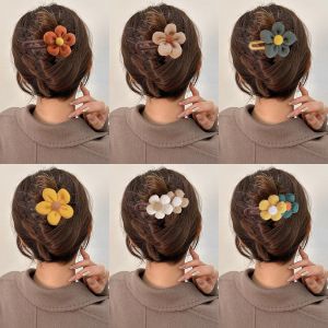 Autumn and Winter Plush Flower Barrettes Female Back Head Updo Duckbilled Headdress Side Bang Clip Fancy Word Clip