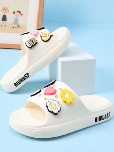 Childrens Indoor Slippers Soft Bottom Bathroom Anti-Slip Baby Girl Summer Flats Home Comfortable Cartoon Style EVA Material