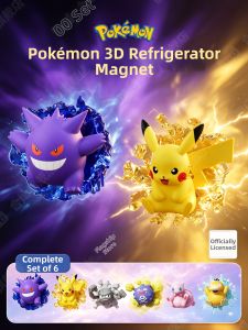 HECAN | Magnetic 3D Pikachu Gengar Psyduck Mewtwo Figure Refrigerator Magnet