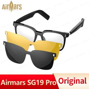 Airmars SG19 Pro Smart Sunglasses Bluetooth 5.4 Headset With 2 Magnetic Clip On Sunglasses Polarized Lens Night Driving
