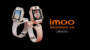 imoo X10 Kids Smart Watch Phone Video Call with 5M+8M Dual Camera 1.6"AMOLED GPS Live-Tracking Detachable IP68 Water Resistant Texting & Voice Message AI Scanner Fitness Calorie Calculator Steps