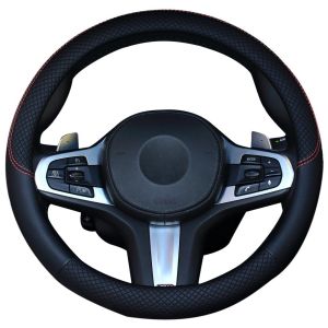 ฝาครอบพวงมาลัยหนังไมโครไฟเบอร์กันลื่นอุปกรณ์เสริมรถยนต์37-38ซม. อเนกประสงค์ประดับรถทุกฤดู