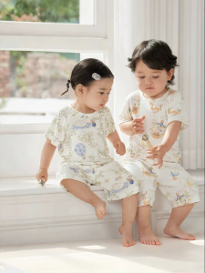 SHI YUE JIE JING | Bộ Quần Áo Tay Ngắn Cho Bé Mùa Hè Nhẹ