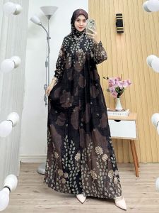 Gamis Motif Terbaru 2024 rayon diamond baju muslim set hijab motif