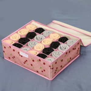 กล่องเก็บแยกช่องชุดชั้นในใช้ในบ้านถุงเท้าแบบลิ้นชักกางเกงในอุปกรณ์จัดเก็บชุดชั้นในกล่องจัดระเบียบผ้าแบบหลายชั้น