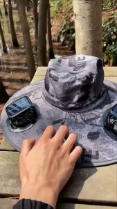 Stays cool even at 40°C Topi kipas Solar Outdoor 3-Speed Adjustable Summer Wide Brim Sun Hat Solar USB two charging methods topi kipas angin solar Topi mancing lelaki Outdoor Camping Fishing Hat Topi Kipas Angin topi hiking