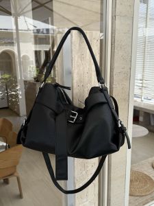 DIUDIU Fashionable Motorcycle Design Large Capacity Soft Leather Commuter Crossbody Bag Underarm Bag Trendy Versatile Bag