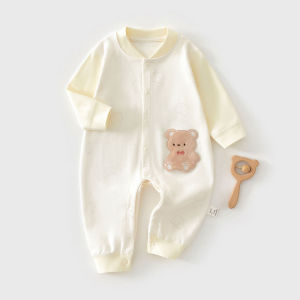 Class a Pure Cotton Baby Romper Suit Newborn Baby Boneless Hailie Spring Autumn Clothes Underwear Nightgown Soft Long Sleeve